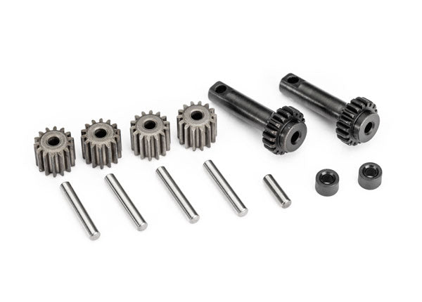 10782 Gear set, differential (output gears (2), output gear shaft (1), planetary gears (4), planetary gear shafts (4)