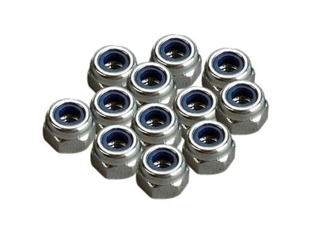 2745 3 mm flanged chrome nylon locking nuts